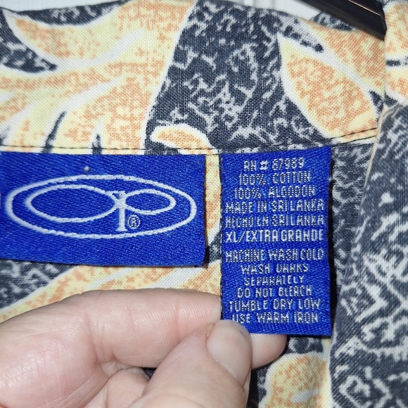 Vintage 90s OP Floral Patterned Hawaiian Style Men's Shirt XL - Picture 2 of 4